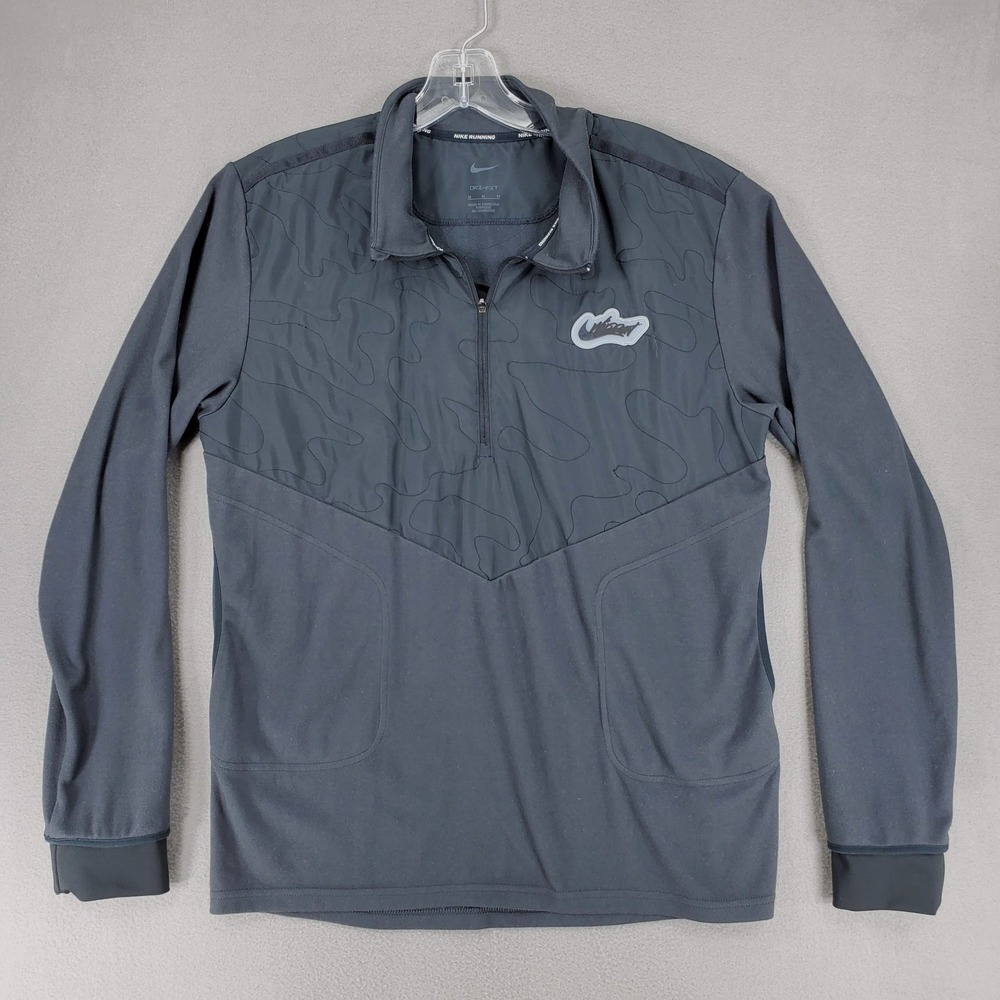Nike DRIFIT Wild Run Element Men's 1/2-Zip Running Top DD6764-045 Size M Sweater